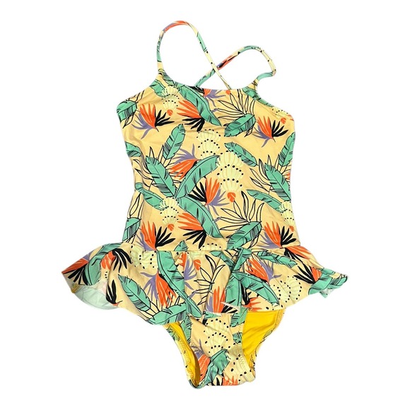 Vilebrequin Swimsuit Girls 3-4 Kids Go Bananas Ruffled Yelllow One Piece